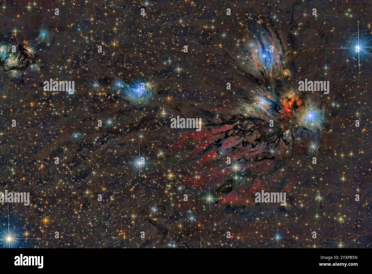 NGC 2170, una nebulosa di riflessione nella costellazione Monoceros. Foto Stock