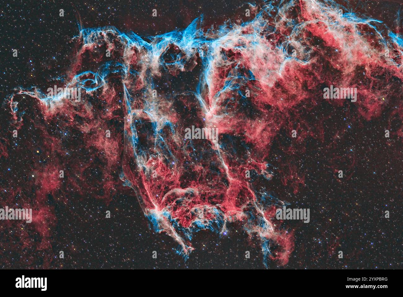 NGC 6995, un residuo di supernova nella costellazione di Cygnus. Foto Stock