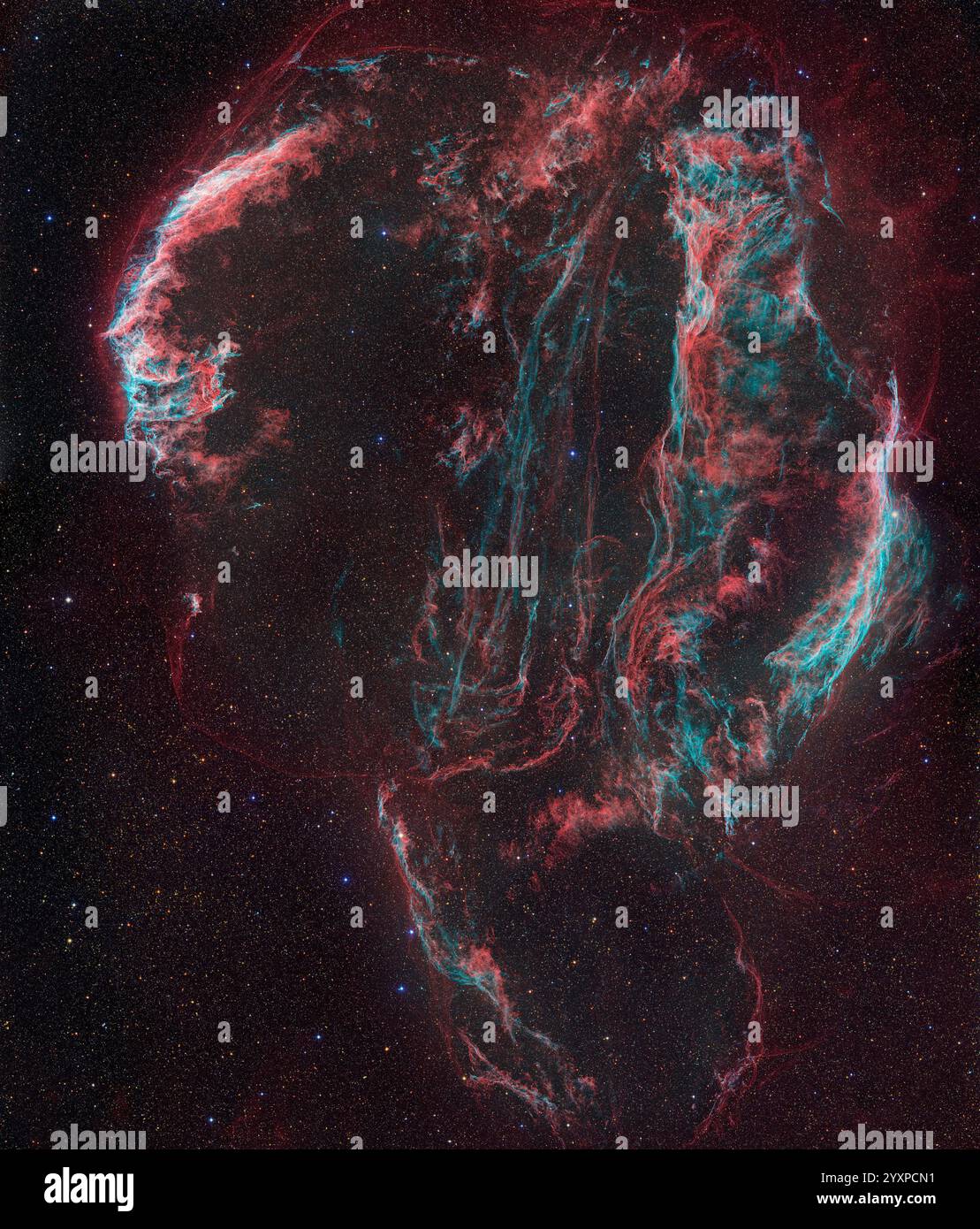 Veil Nebula supernova rimanente. Foto Stock
