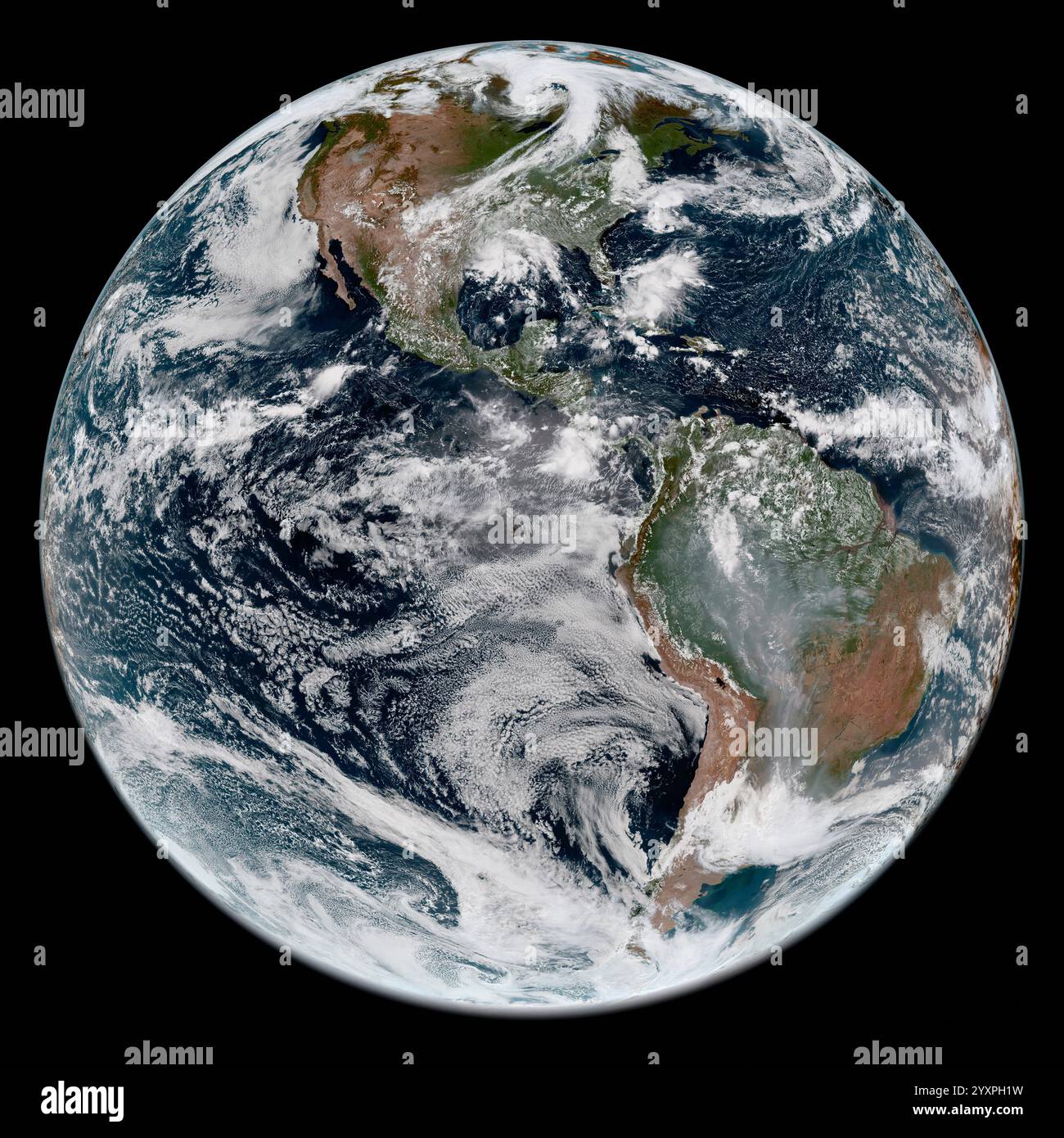 La Terra intera mostra l'emisfero occidentale. Foto Stock