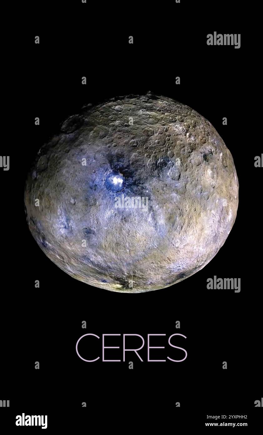 Poster del sistema solare del pianeta nano Cerere. Foto Stock