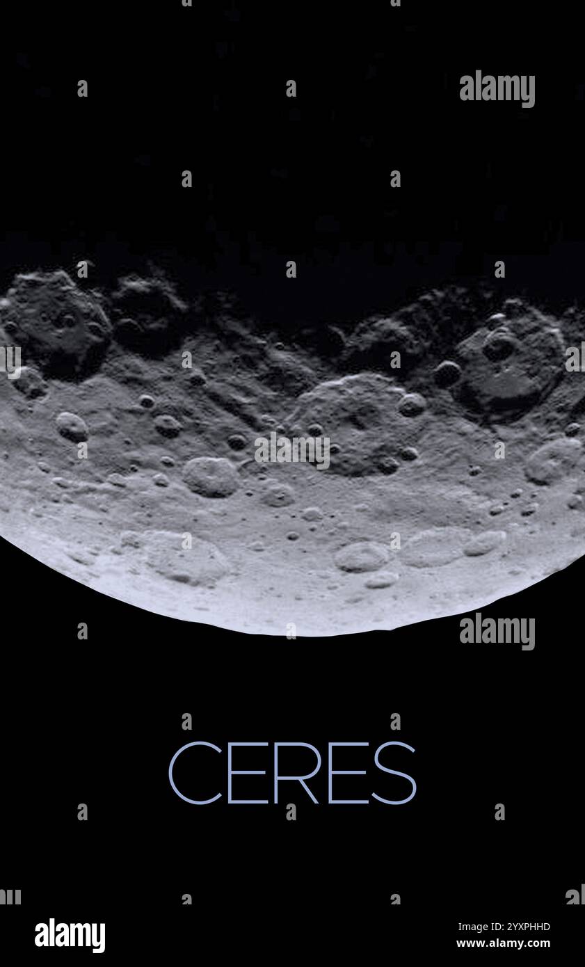 Poster del sistema solare del pianeta nano Cerere. Foto Stock