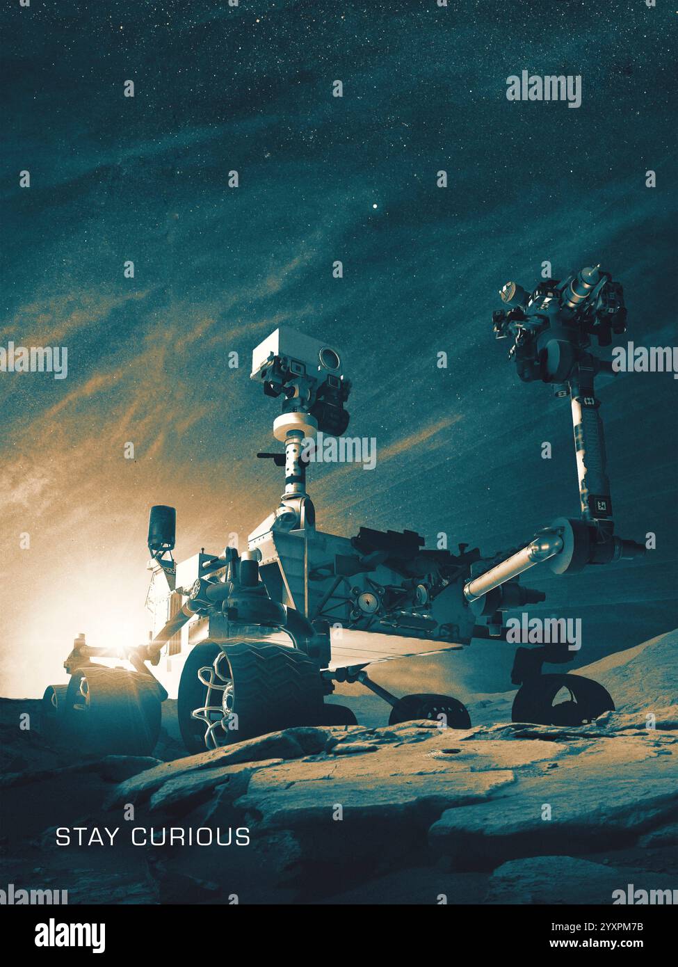 Curiosità, poster del progetto Mars Exploration Rover Foto Stock