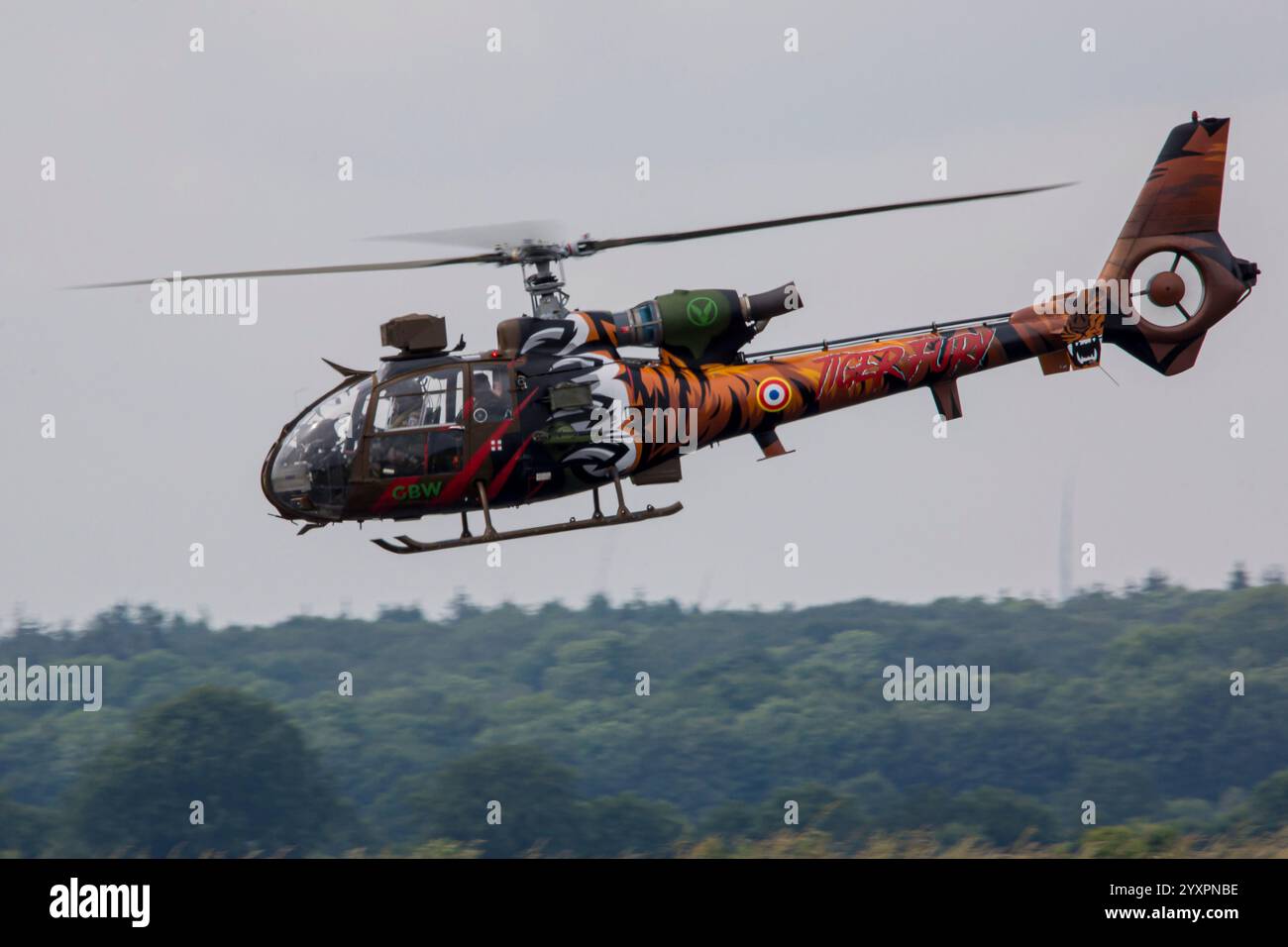 Elicottero Gazelle dell'esercito francese in livrea speciale. Foto Stock