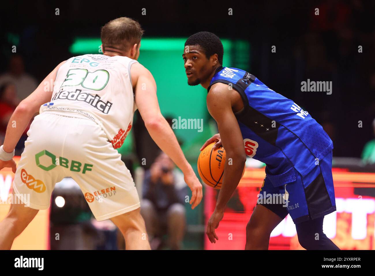 Devon Goodman (Crailsheim) EPG Guardians Koblenz - Harko Merlins Crailsheim, Basketball, Proa, 16.12.2024foto: Rene Weiss/Eibner Foto Stock