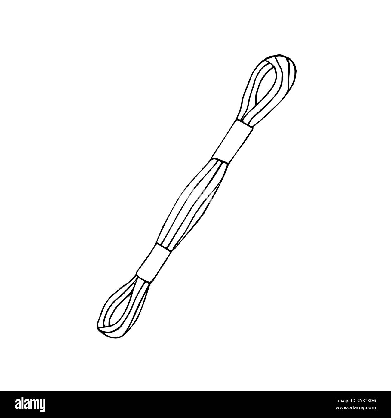 Disegni vettoriali disegnati a mano fili di filo interdentale su sfondo bianco Illustrazione Vettoriale