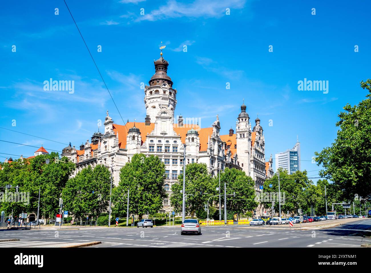 Nuovo municipio, Lipsia, Germania Foto Stock
