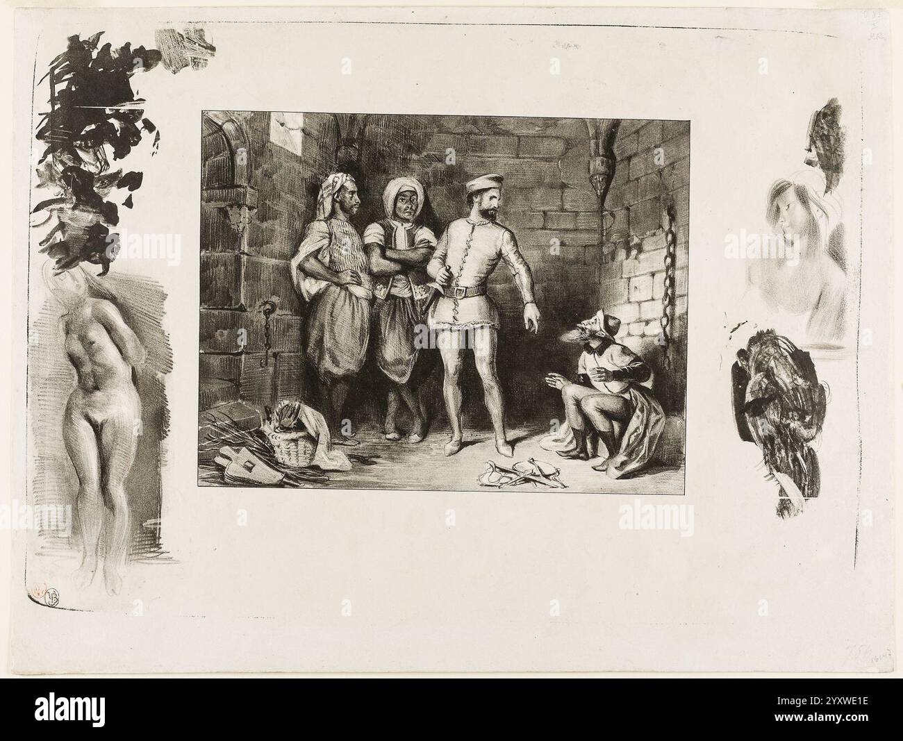 Delacroix - fronte-boeuf e l'ebreo, da Ivanhoe, 1940.947. Foto Stock