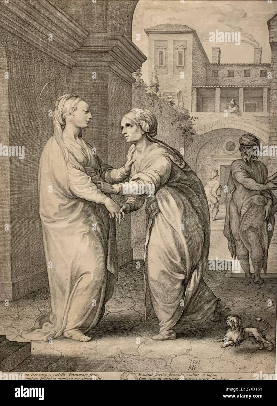 Die Heimsuchung, Hendrick Goltzius. Foto Stock