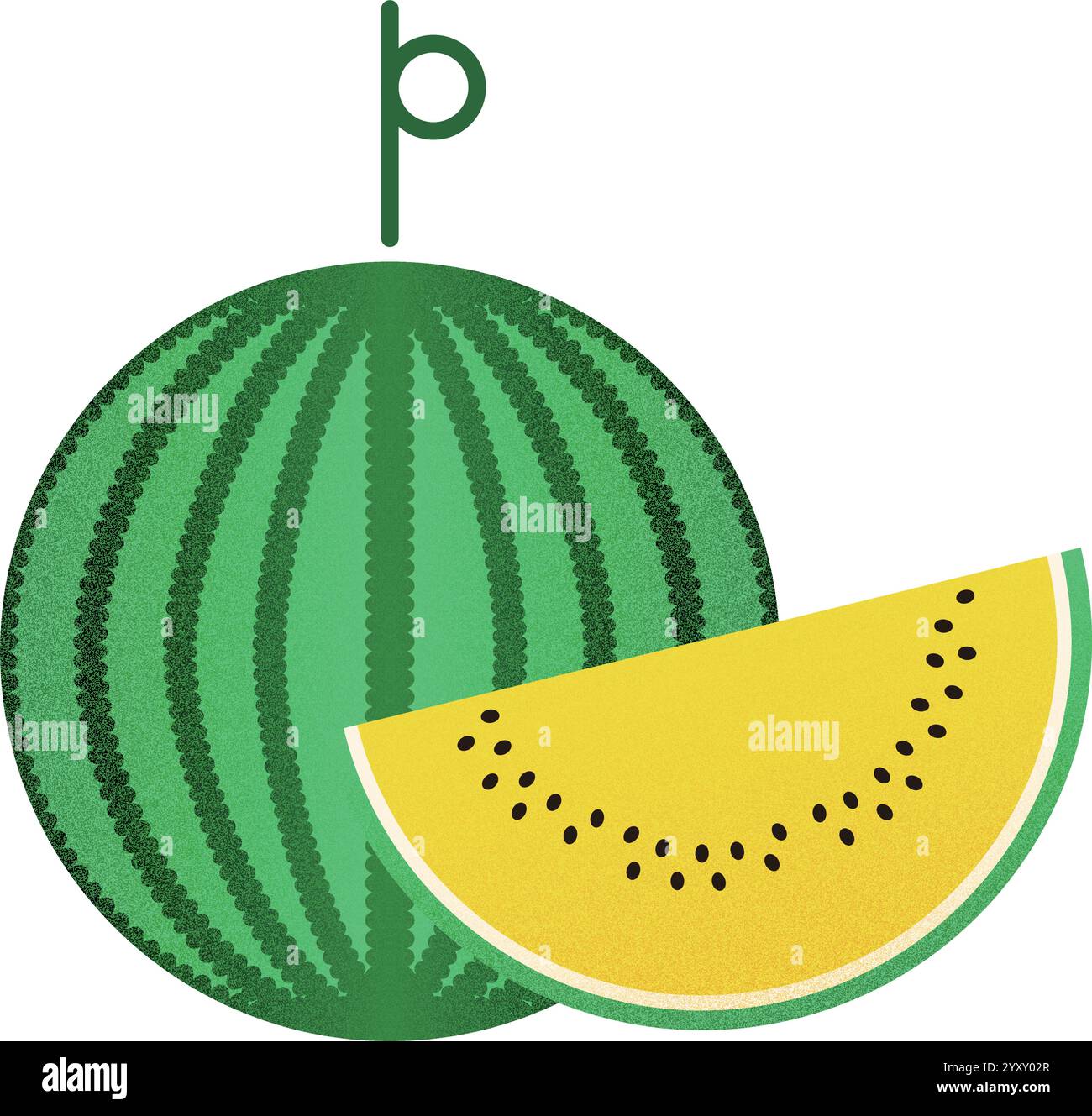 Oggetto isolato illustrazione vettoriale vettoriale anguria giallo frutto cartoni animati Illustrazione Vettoriale
