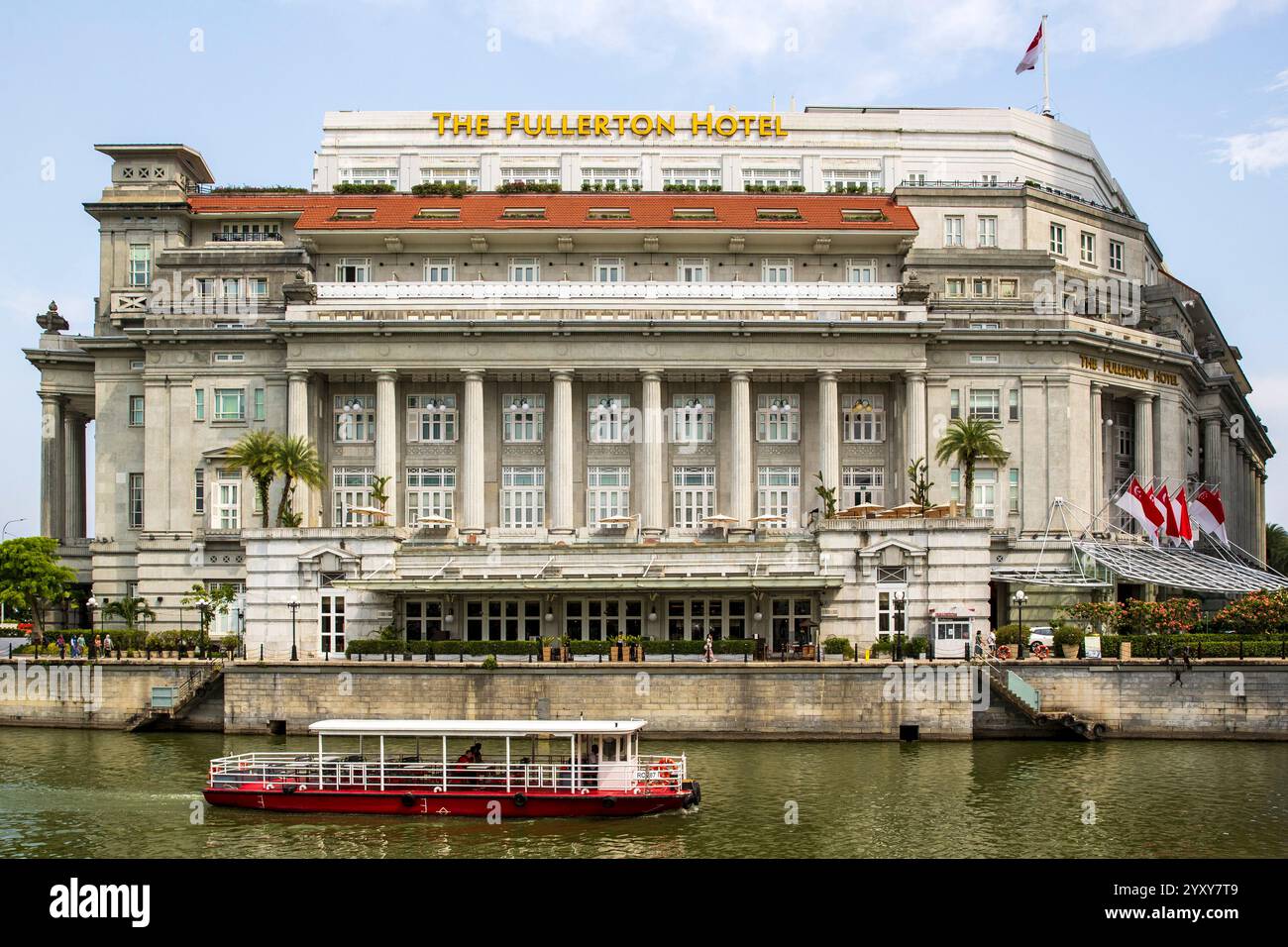 Il Fullerton Hotel, Singapore. Foto: David Rowland / One-Image.com Foto Stock