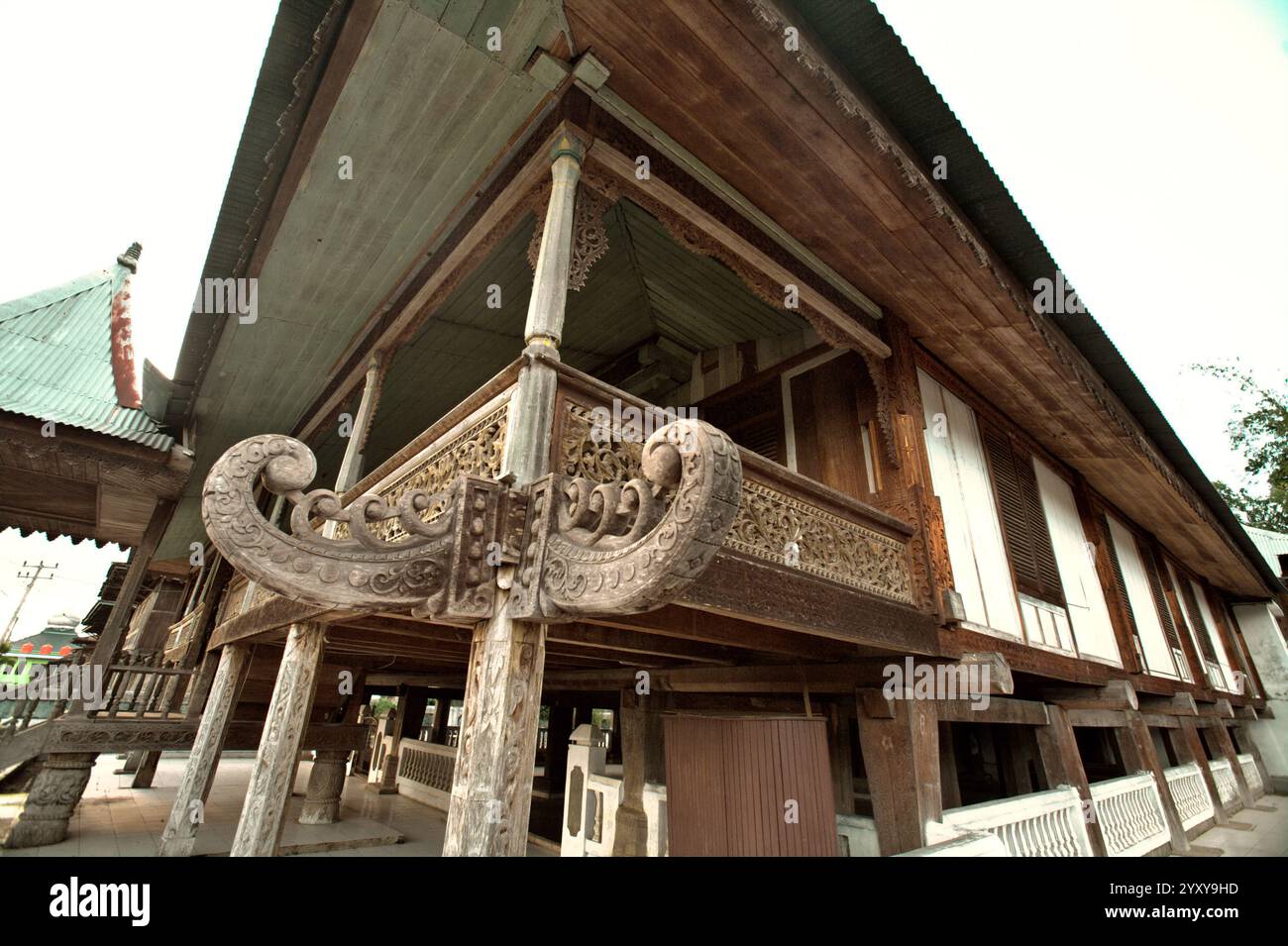 Una casa tradizionale che serve anche come museo culturale a Liwa, Lampung Barat (West Lampung), Lampung, Indonesia. Foto Stock