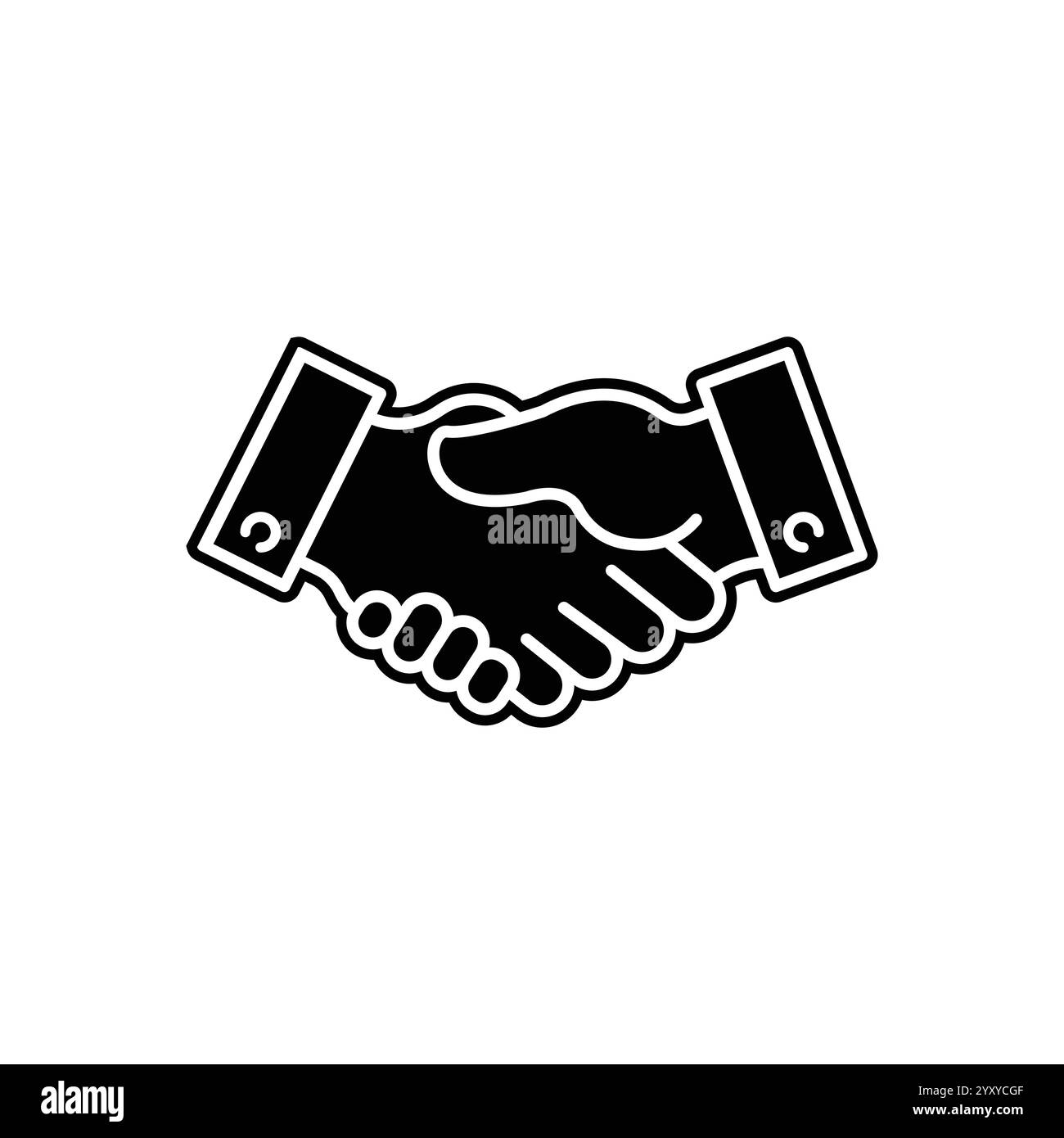 Icona vettoriale piano accordo contrattuale/stretta di mano aziendale per applicazioni e siti Web Illustrazione Vettoriale