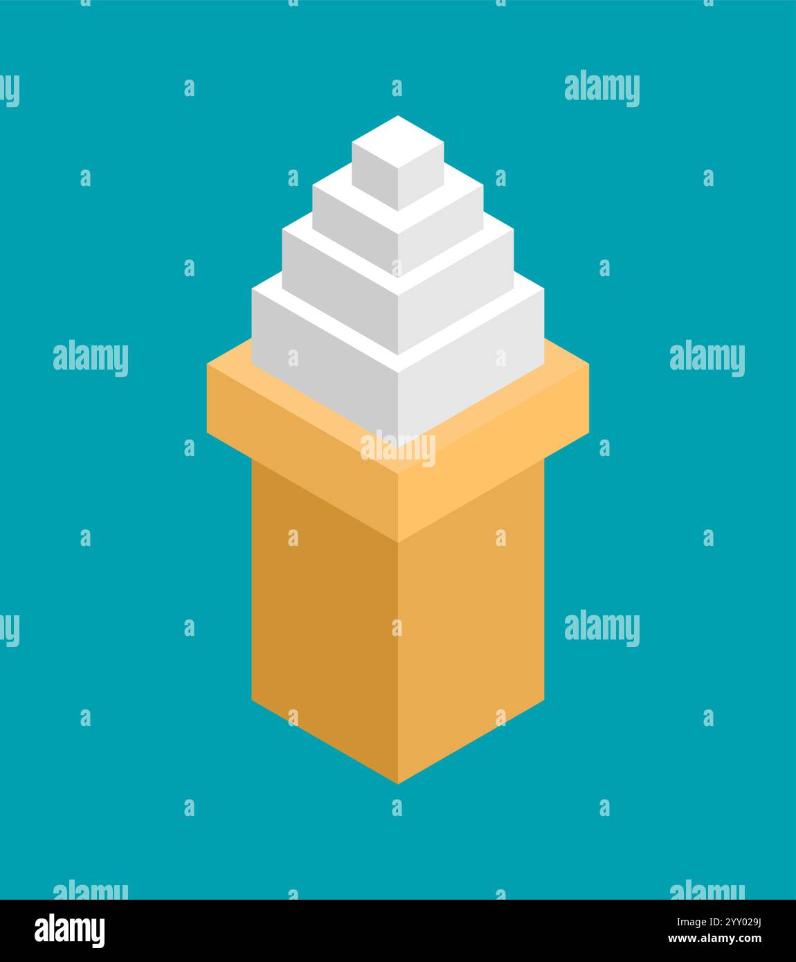 Illustrazione isometrica del cono del gelato. Fast food isolato Illustrazione Vettoriale