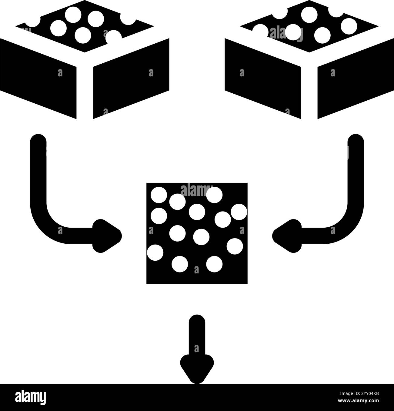 illustrazione vettoriale icona glifo apprendimento automatico dati di formazione Illustrazione Vettoriale