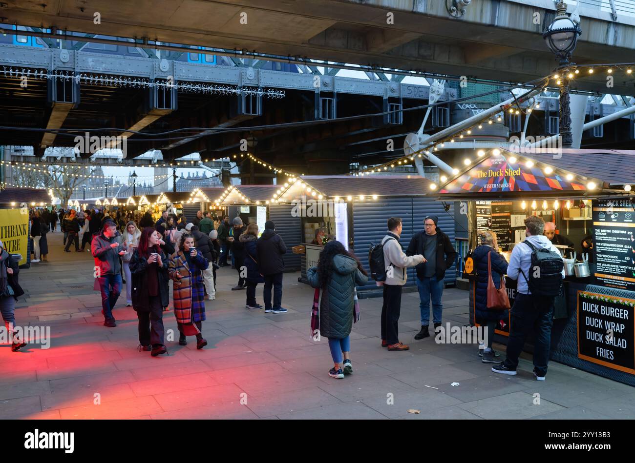La Fiera di Natale di Londra, Inghilterra Foto Stock