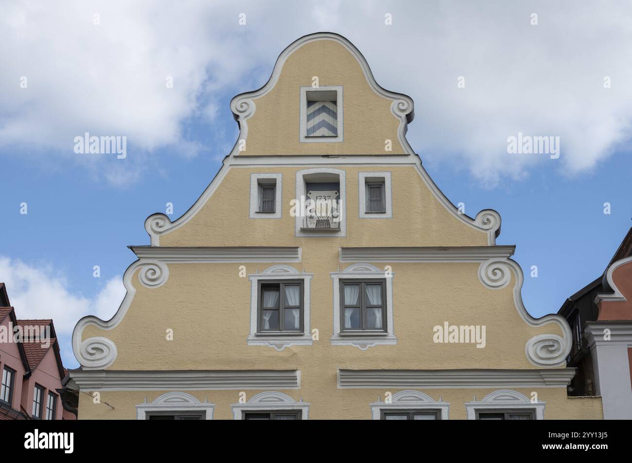 Dimora storica del 1737, Gasthof Zur ente, Wallfahrtstrasse 6, Wemding, Svevia, Baviera, Germania, Europa Foto Stock