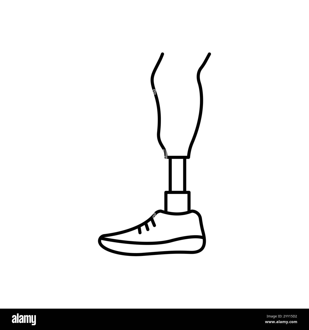 Icona del contorno della linea della gamba della protesi Illustrazione Vettoriale