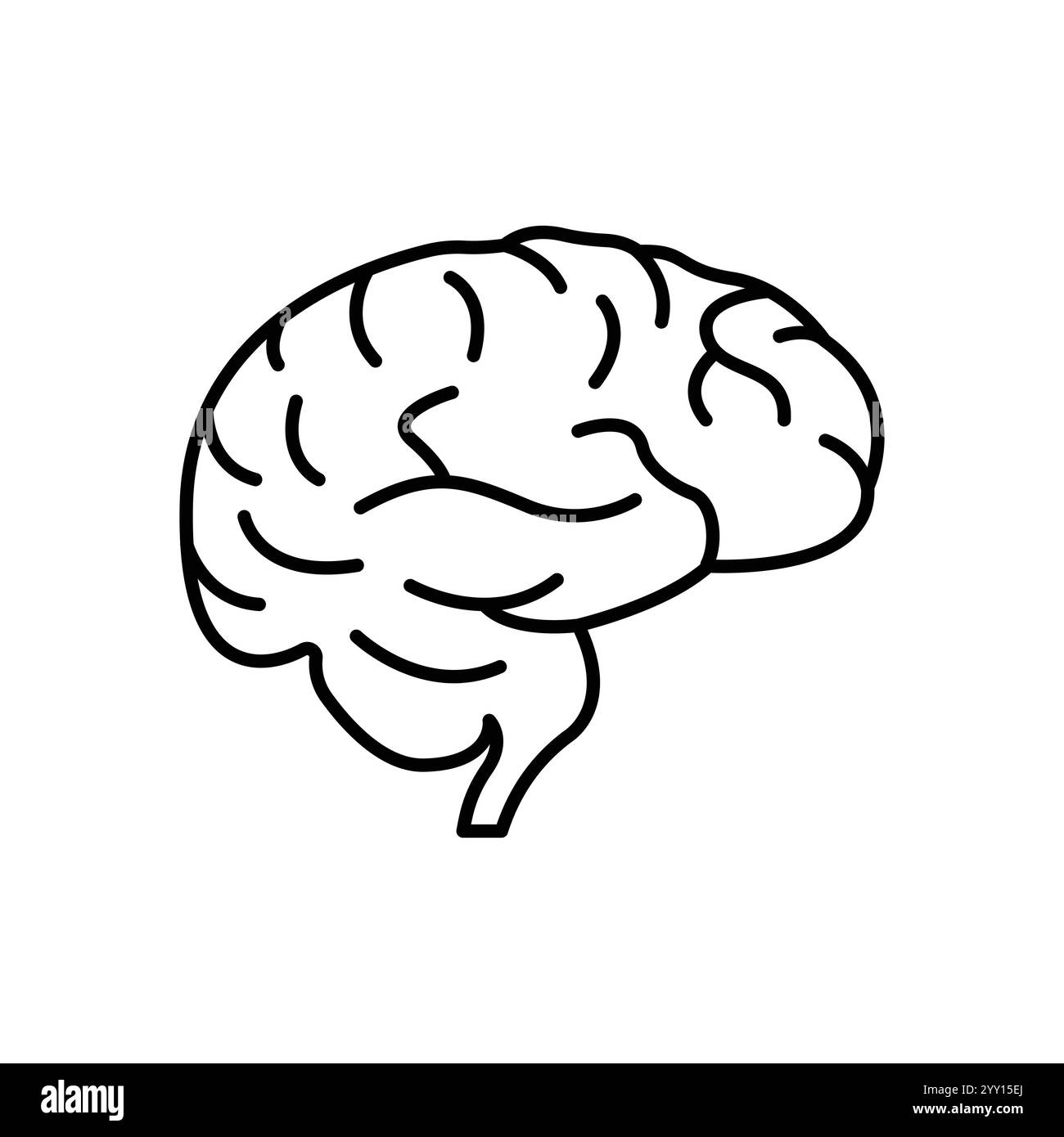 Immagine dell'icona del vettore medico del cervello umano isolata su sfondo bianco Illustrazione Vettoriale