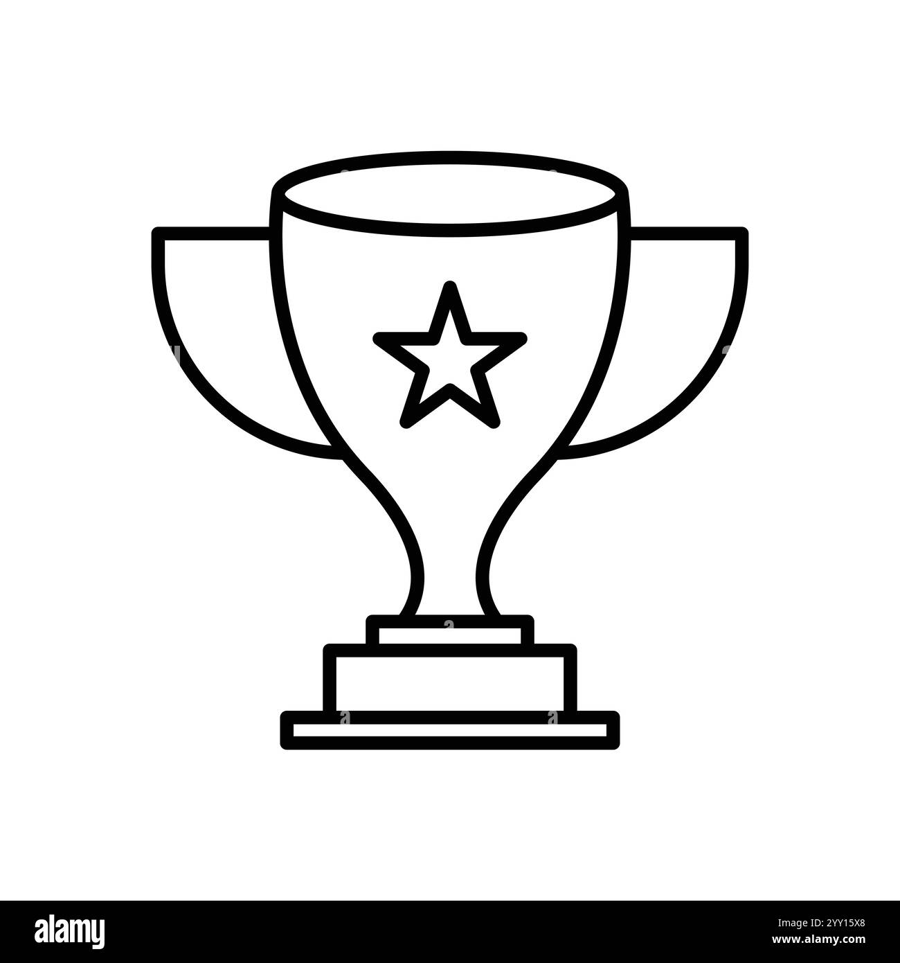 Icona della linea della coppa dei trofei, vettore su sfondo bianco Illustrazione Vettoriale