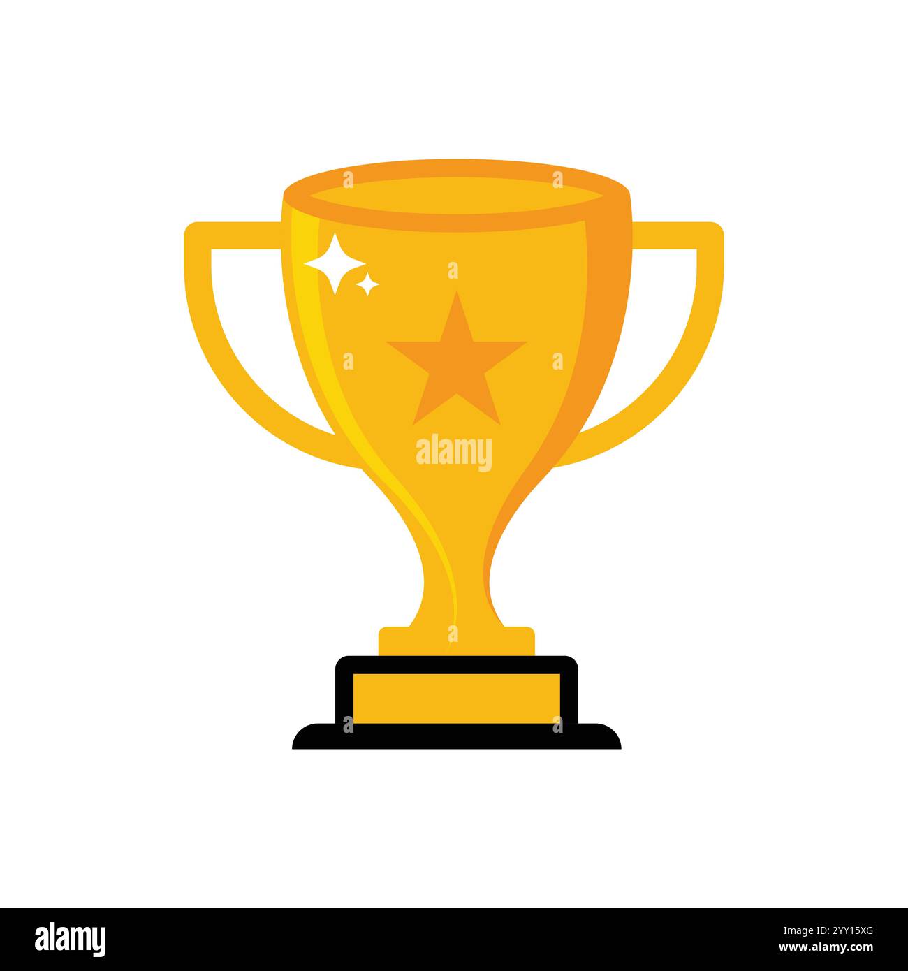 Icona del trofeo del vincitore. Il vettore dei trofei d'oro è un simbolo della vittoria in un evento sportivo. Illustrazione Vettoriale