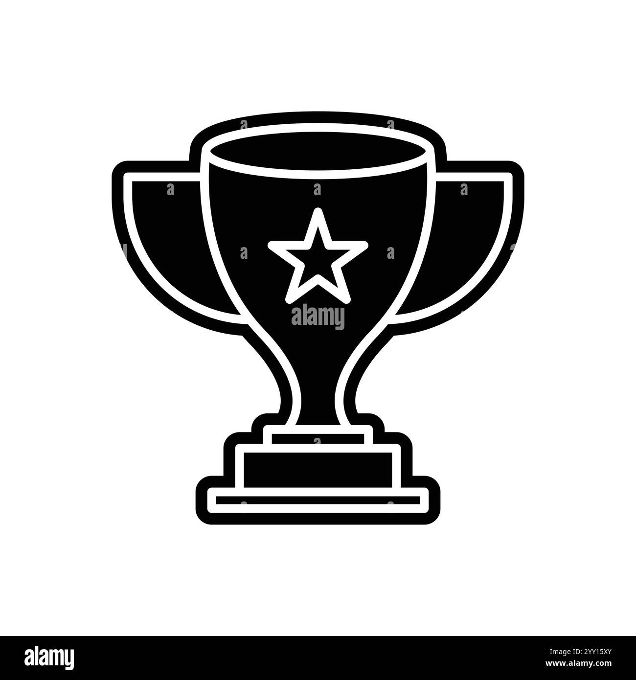 Icona della linea della coppa dei trofei, vettore su sfondo bianco Illustrazione Vettoriale