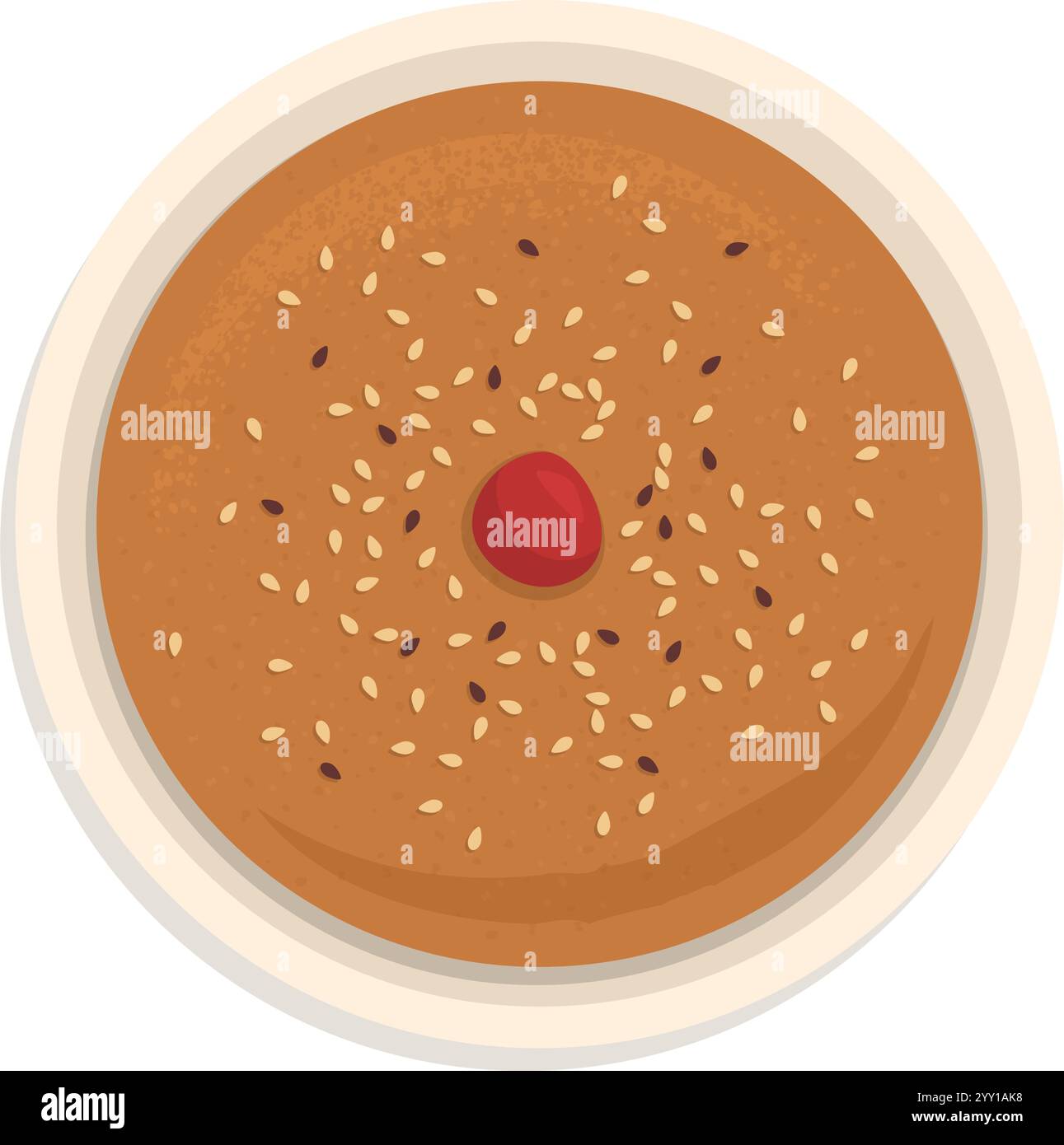 Vista dall'alto della torta di riso dolce del capodanno cinese, cibo tradizionale e concetto di vacanza Illustrazione Vettoriale