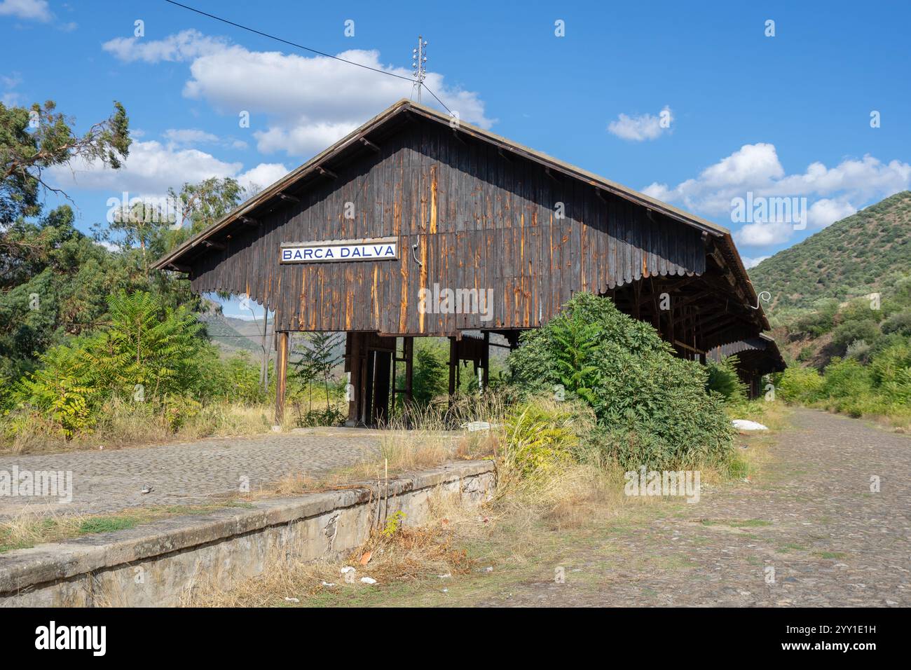 Treno vecchio e abbandonato nella città di barca De Alva-Portugal. Foto Stock
