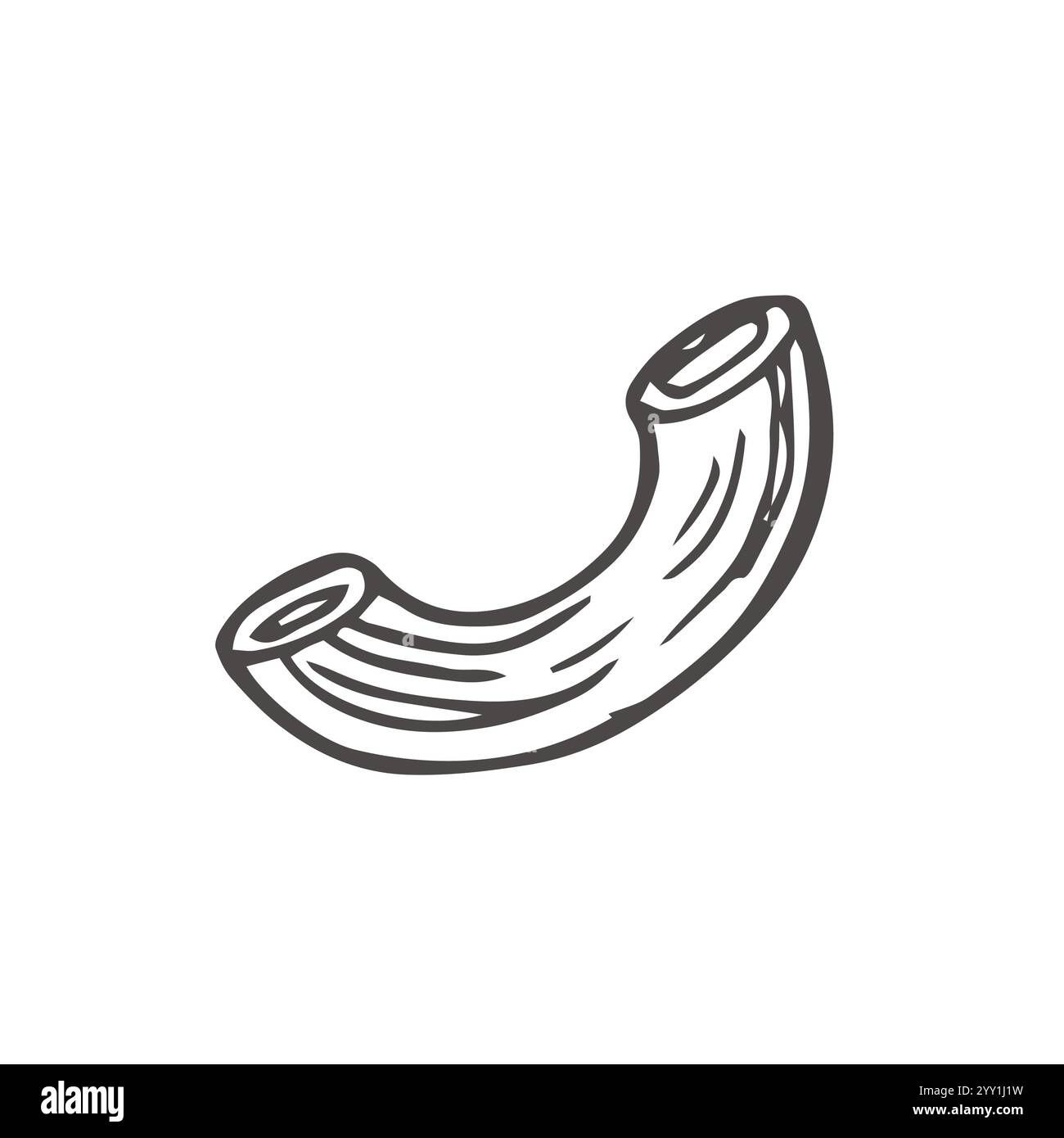 Concetto della linea pasta. Cornetti forma di maccheroni. Cucina e cucina tradizionali italiane. Poster o banner per il sito Web. Illustrazione del vettore lineare piatto Illustrazione Vettoriale