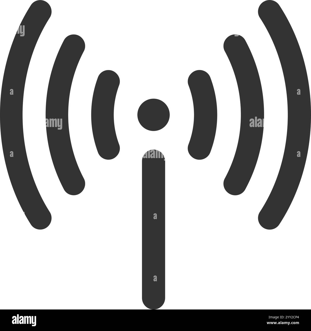 Tecnologia di comunicazione wireless che trasmette i dati tramite onde aeree, creando una connettività perfetta per vari dispositivi e piattaforme in una rete moderna Illustrazione Vettoriale