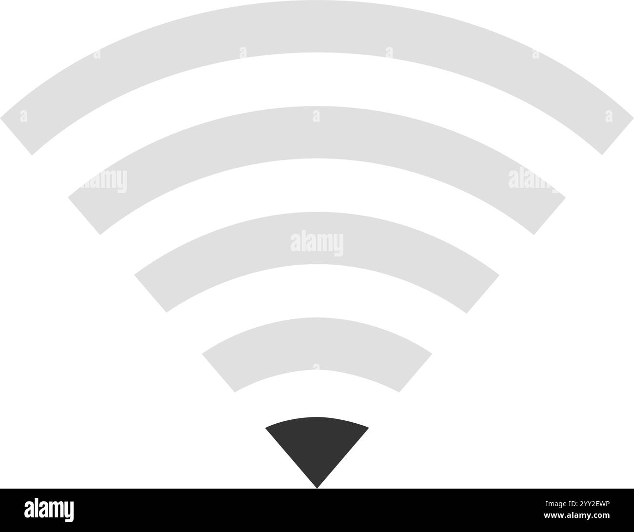 Simbolo della rete wireless che irradia onde, illustrando lo stato della connessione Internet e mostrando l'essenza della connettività e della potenza del segnale Illustrazione Vettoriale