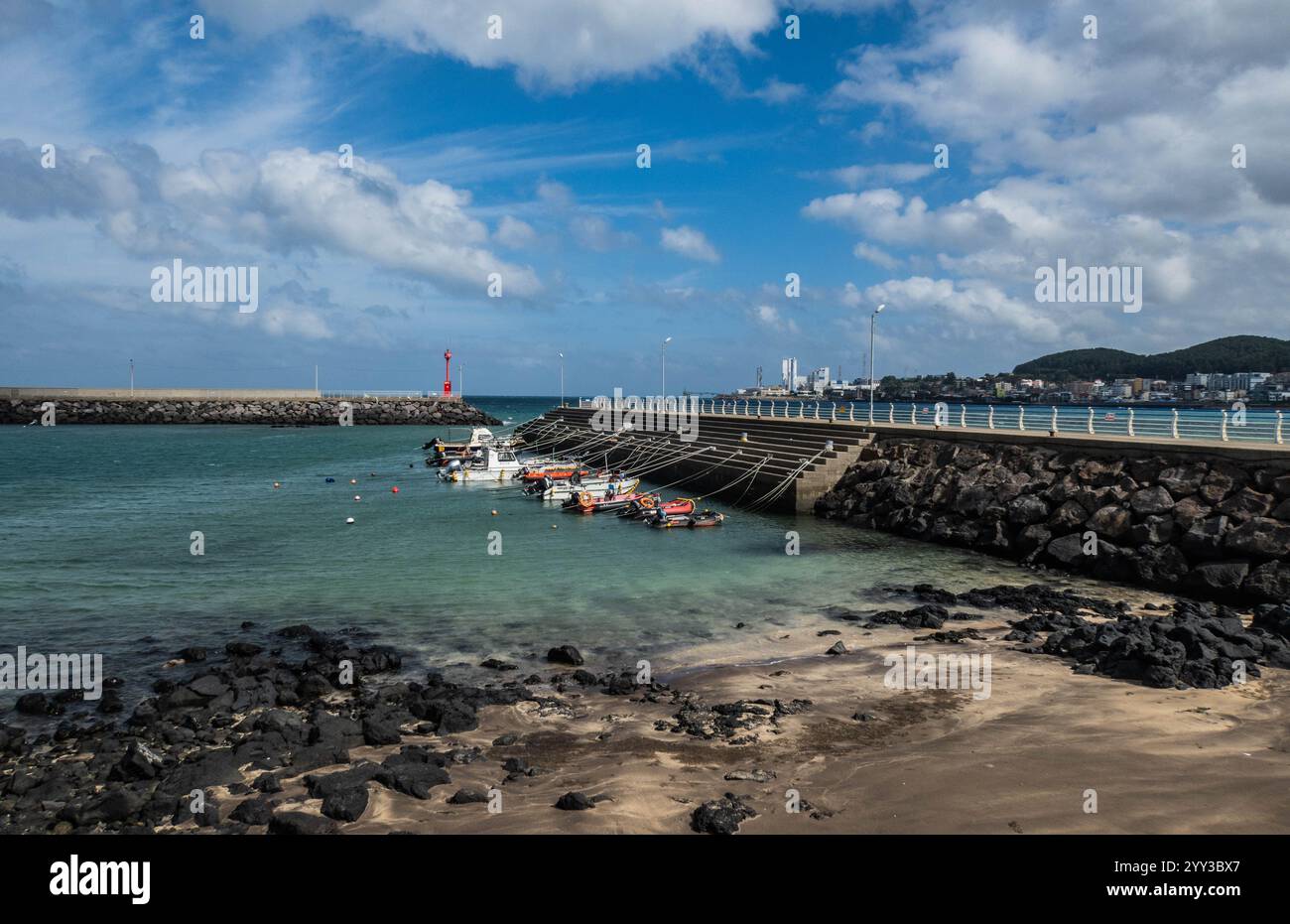Porto dei traghetti su Jeju Sland, Corea del Sud Foto Stock