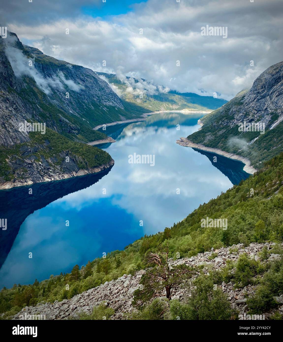 Panoramica Fjorde in Norvegia Foto Stock