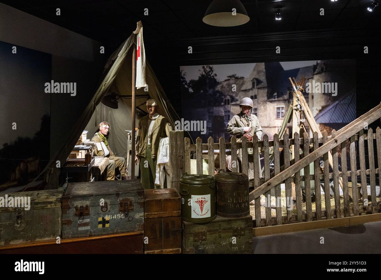 Diorama, Museo D-Day Experience, Carentan, Normandia, Francia Foto Stock