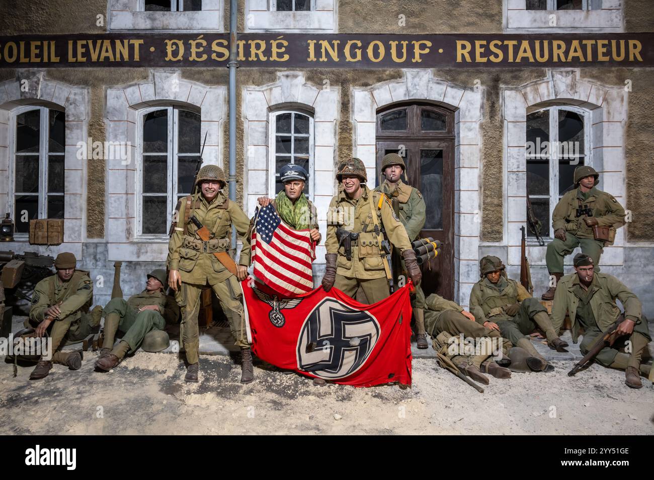 Diorama, Museo D-Day Experience, Carentan, Normandia, Francia Foto Stock
