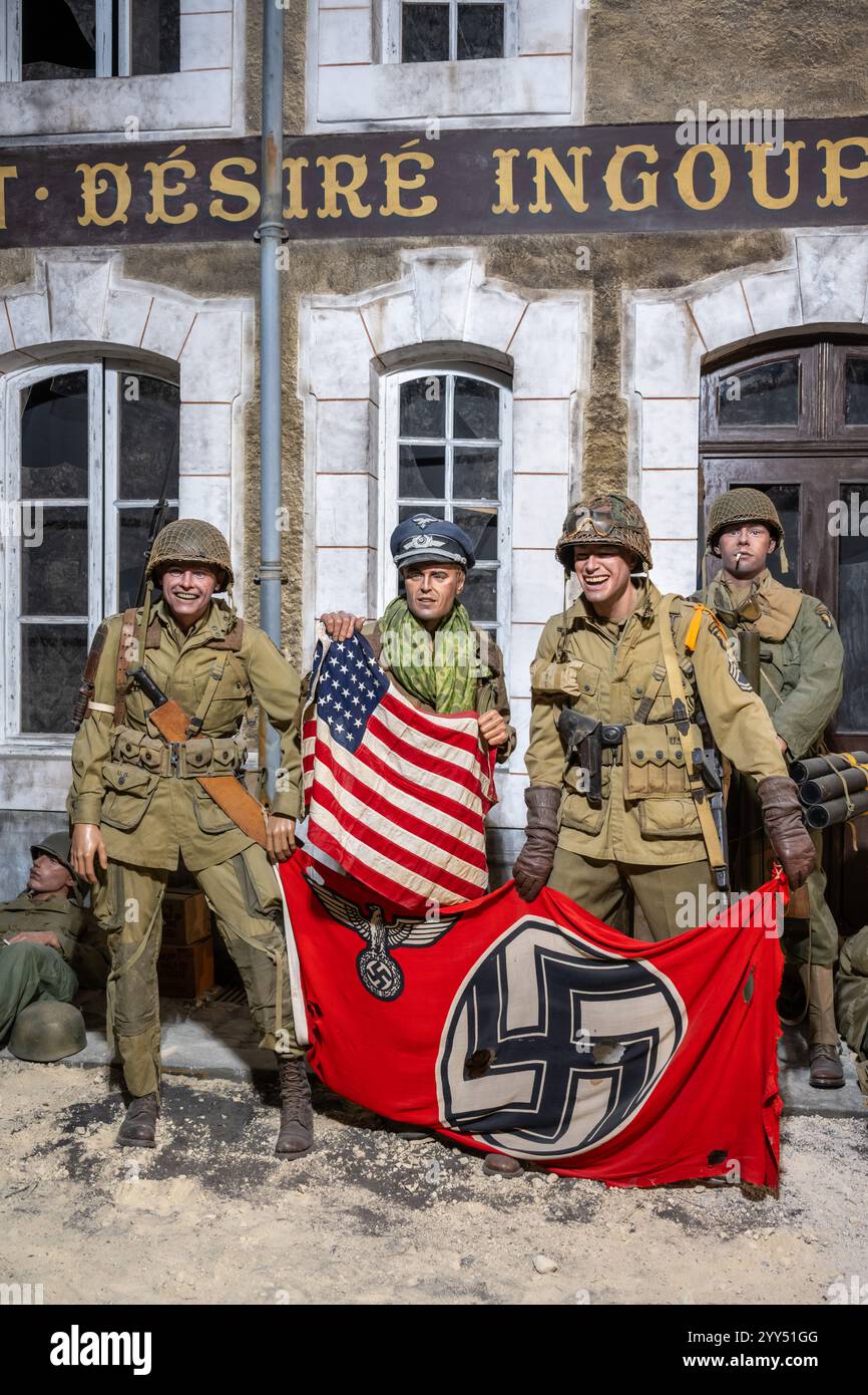 Diorama, Museo D-Day Experience, Carentan, Normandia, Francia Foto Stock