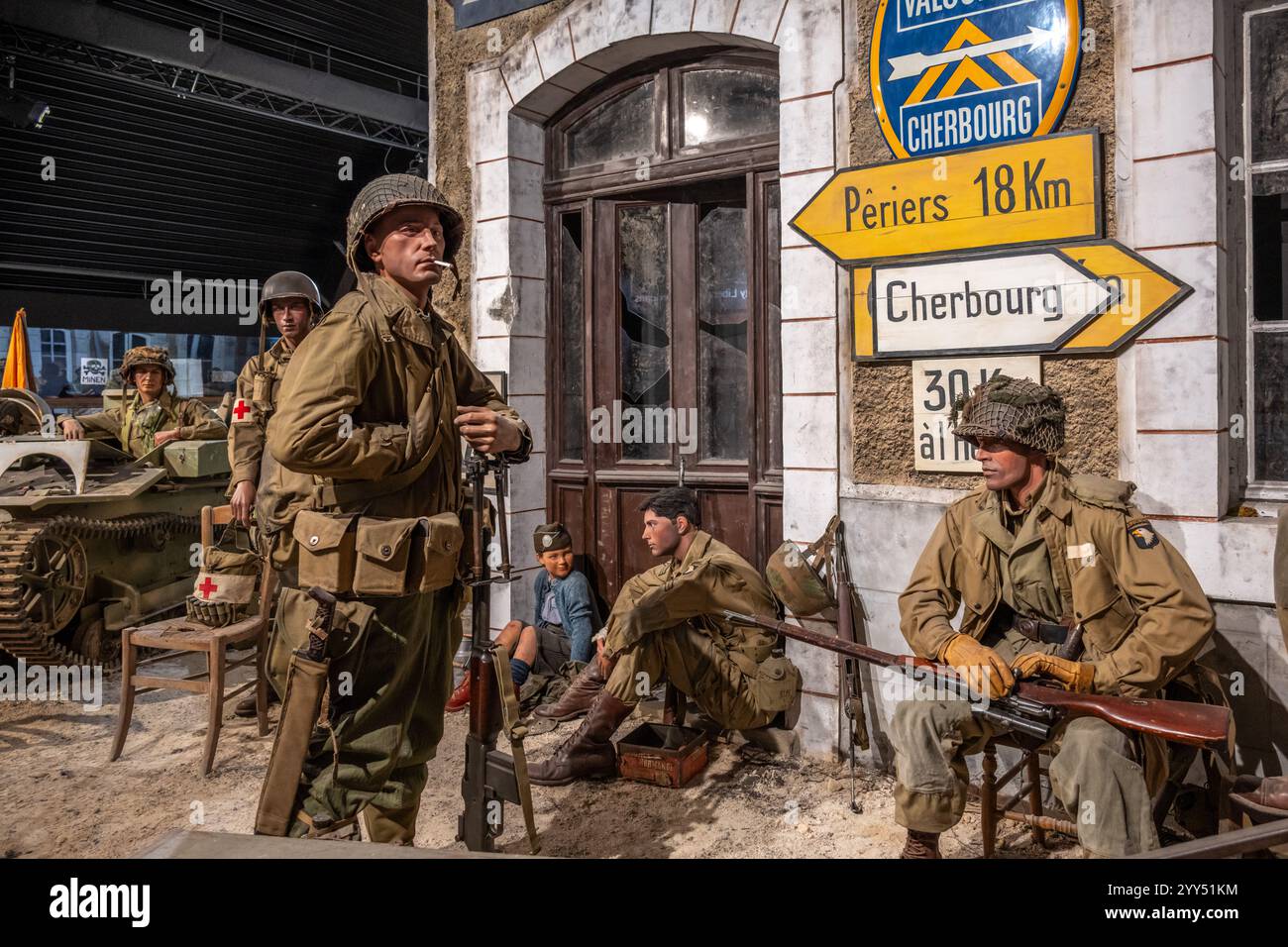 Diorama, Museo D-Day Experience, Carentan, Normandia, Francia Foto Stock
