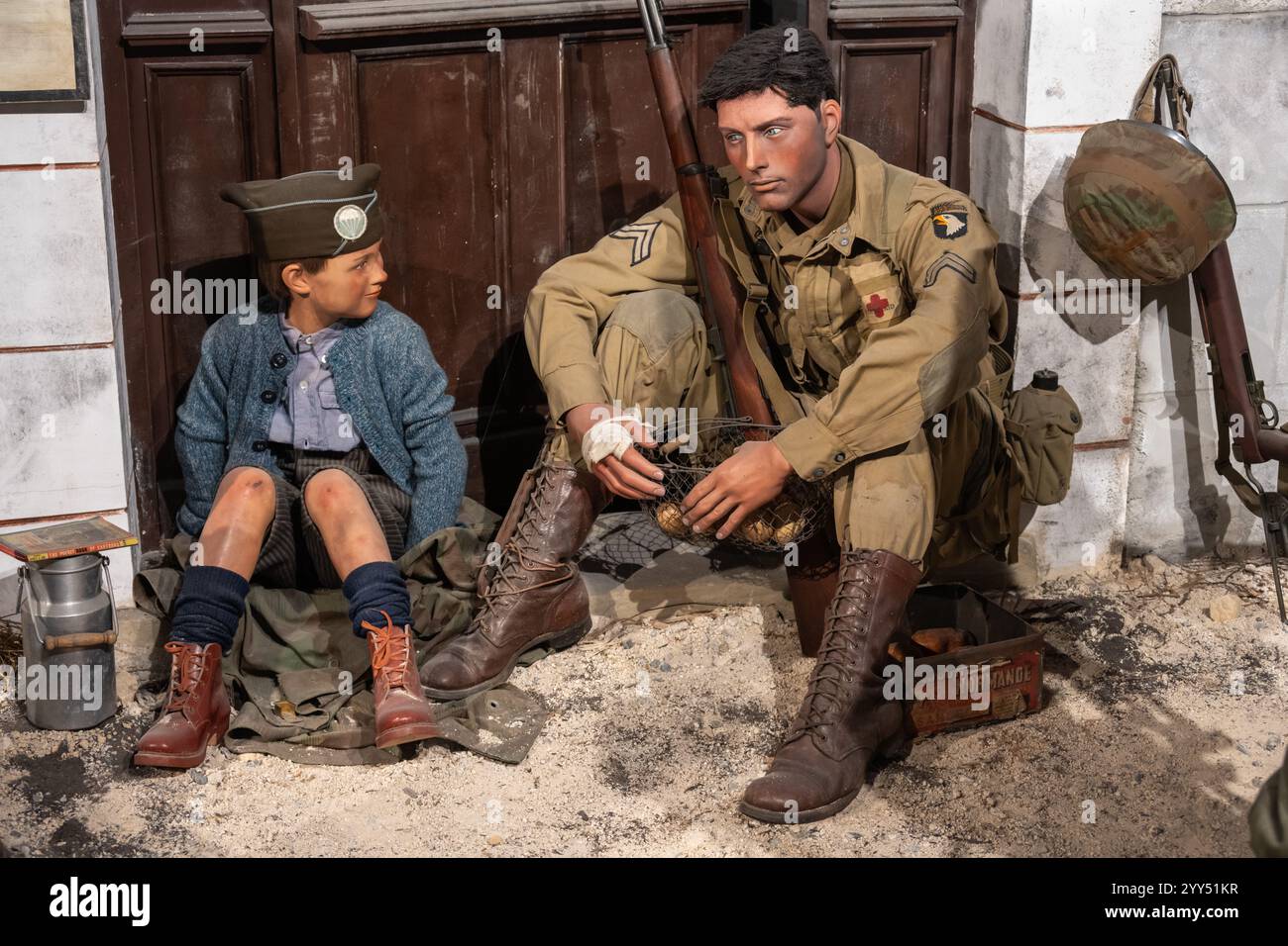Diorama, Museo D-Day Experience, Carentan, Normandia, Francia Foto Stock