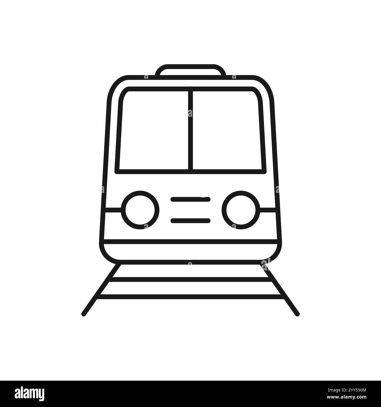 icona treno, illustrazione modello di progettazione vista frontale Illustrazione Vettoriale