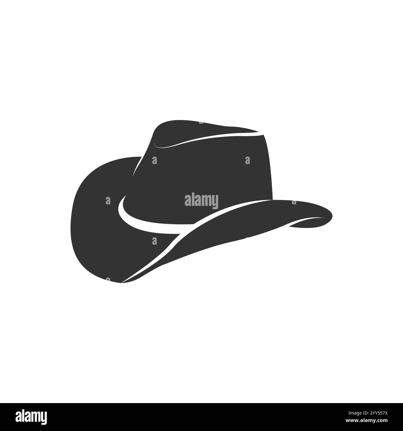 illustrazione vettoriale piatta dell'icona del cappello da cowboy Illustrazione Vettoriale