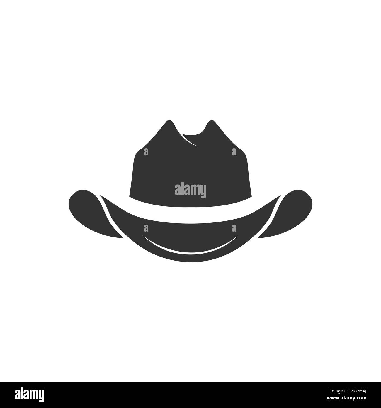 illustrazione vettoriale piatta dell'icona del cappello da cowboy Illustrazione Vettoriale
