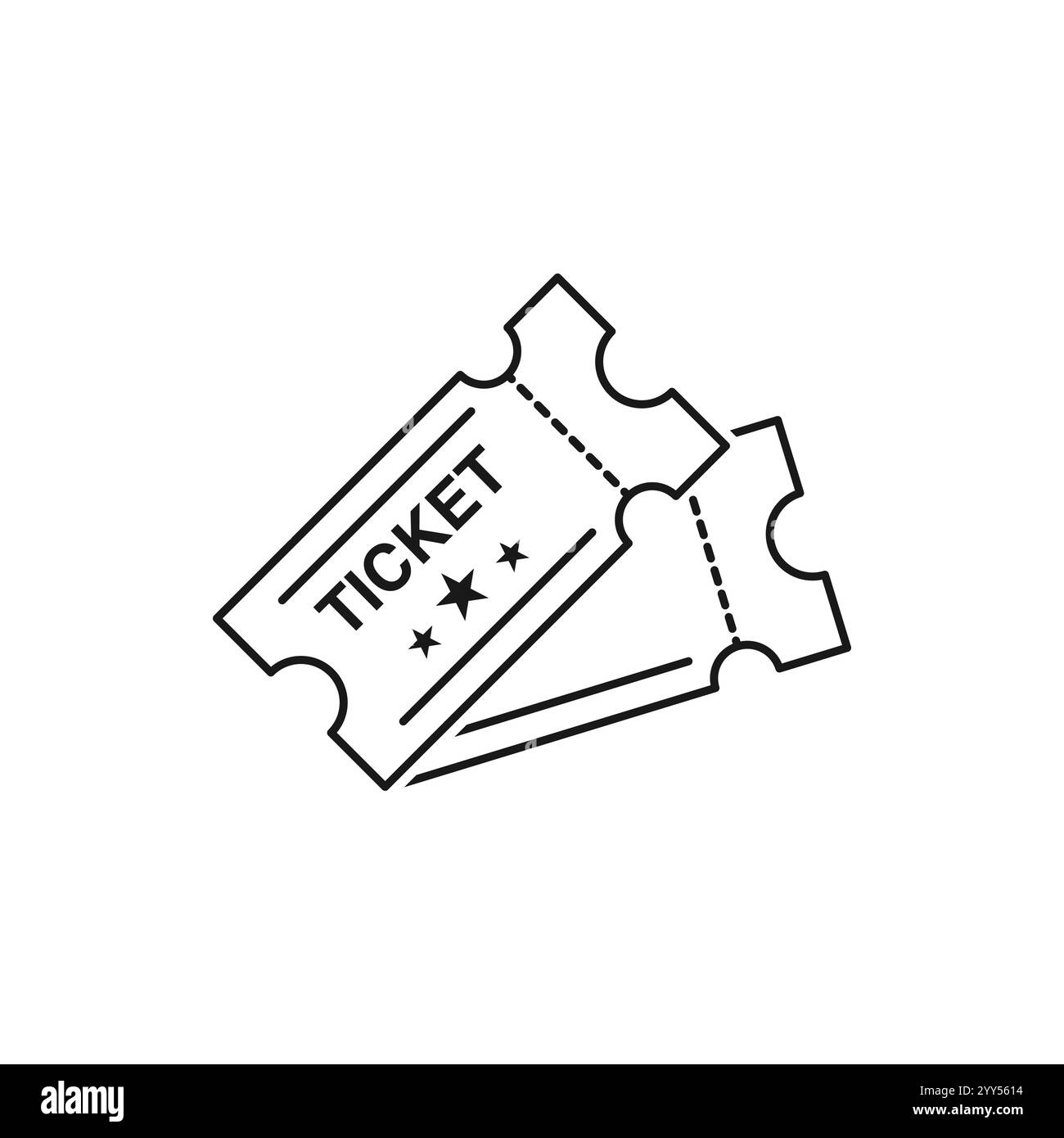 Illustrazione dell'icona della linea vettoriale ticket isolata per la progettazione grafica e Web. Illustrazione Vettoriale
