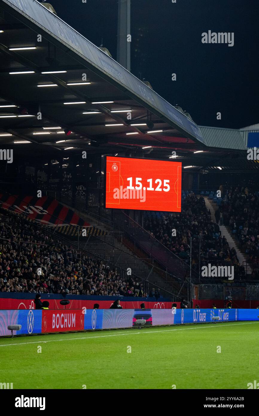 Symbolbild / Themenfoto Zuschauerzahl 15125 auf der LED Anzeigetafel, GER, Deutschland vs Italien, Frauen Fussball Nationalmannschaft, Testspiel UEFA Womens Euro 2025, Saison 2024/2025, 02.12.2024 foto: Eibner-Pressefoto/Michael Memmler Foto Stock