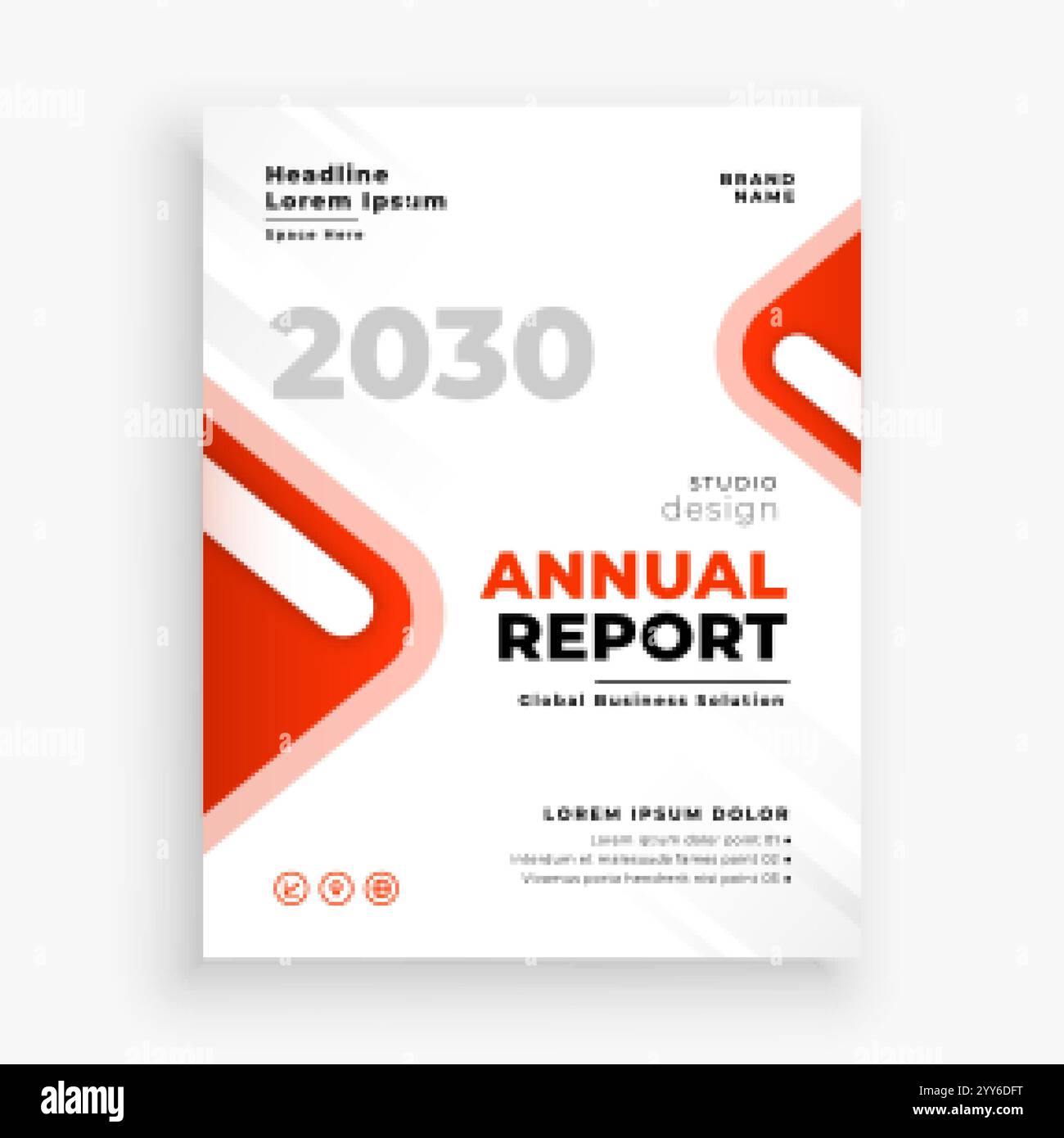 modello di brochure del report annuale red per l'azienda Illustrazione Vettoriale