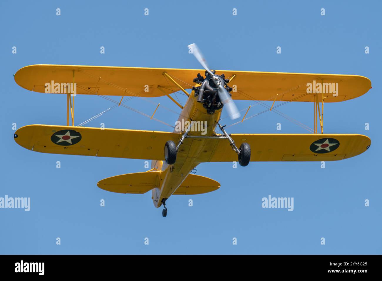 Boeing stearman modello 75 all'aeroporto Old Rhinebeck di New York Foto Stock