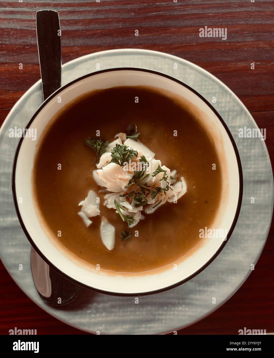 Zuppa di aragosta - Immagine stock catturata con smartphone
