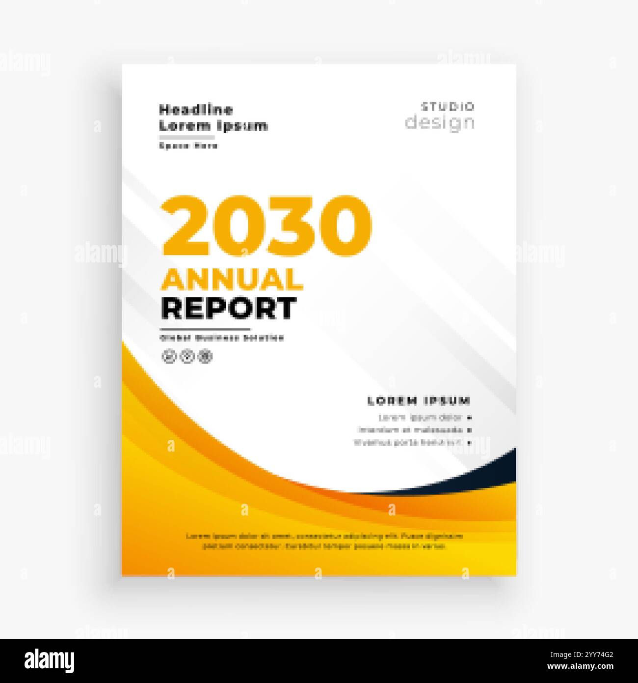 modello professionale giallo annuale report business flyer Illustrazione Vettoriale