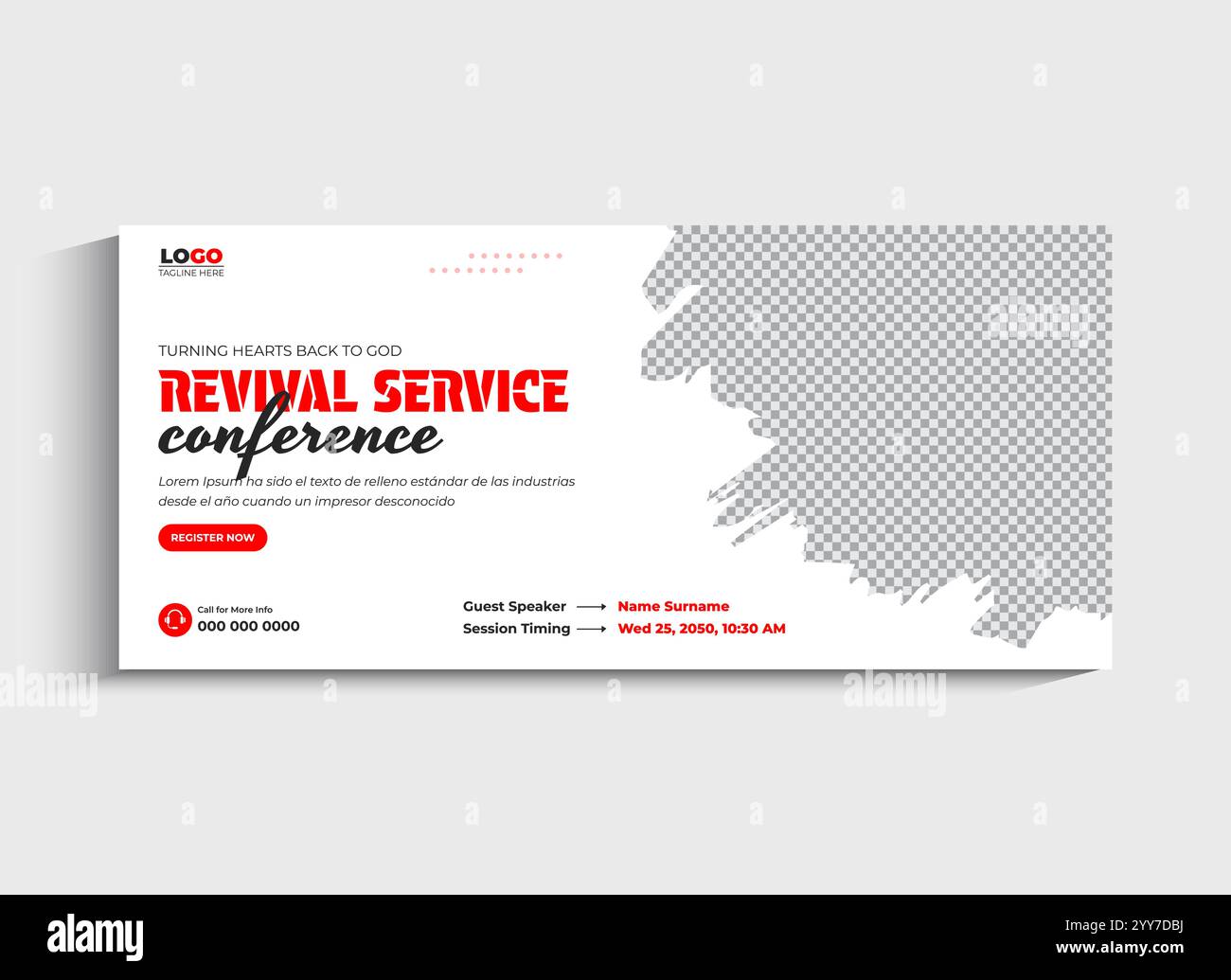 Revival Conference Service: Copertina dei social media o modello di banner Web Illustrazione Vettoriale