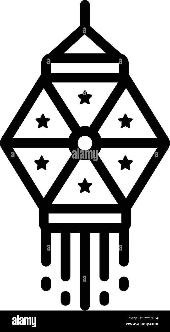 Icona per lampada diwali, lanterna Illustrazione Vettoriale