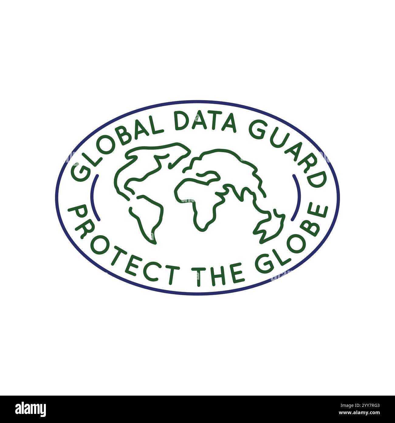 Logo semplice con icona Global Data Guard Illustrazione Vettoriale